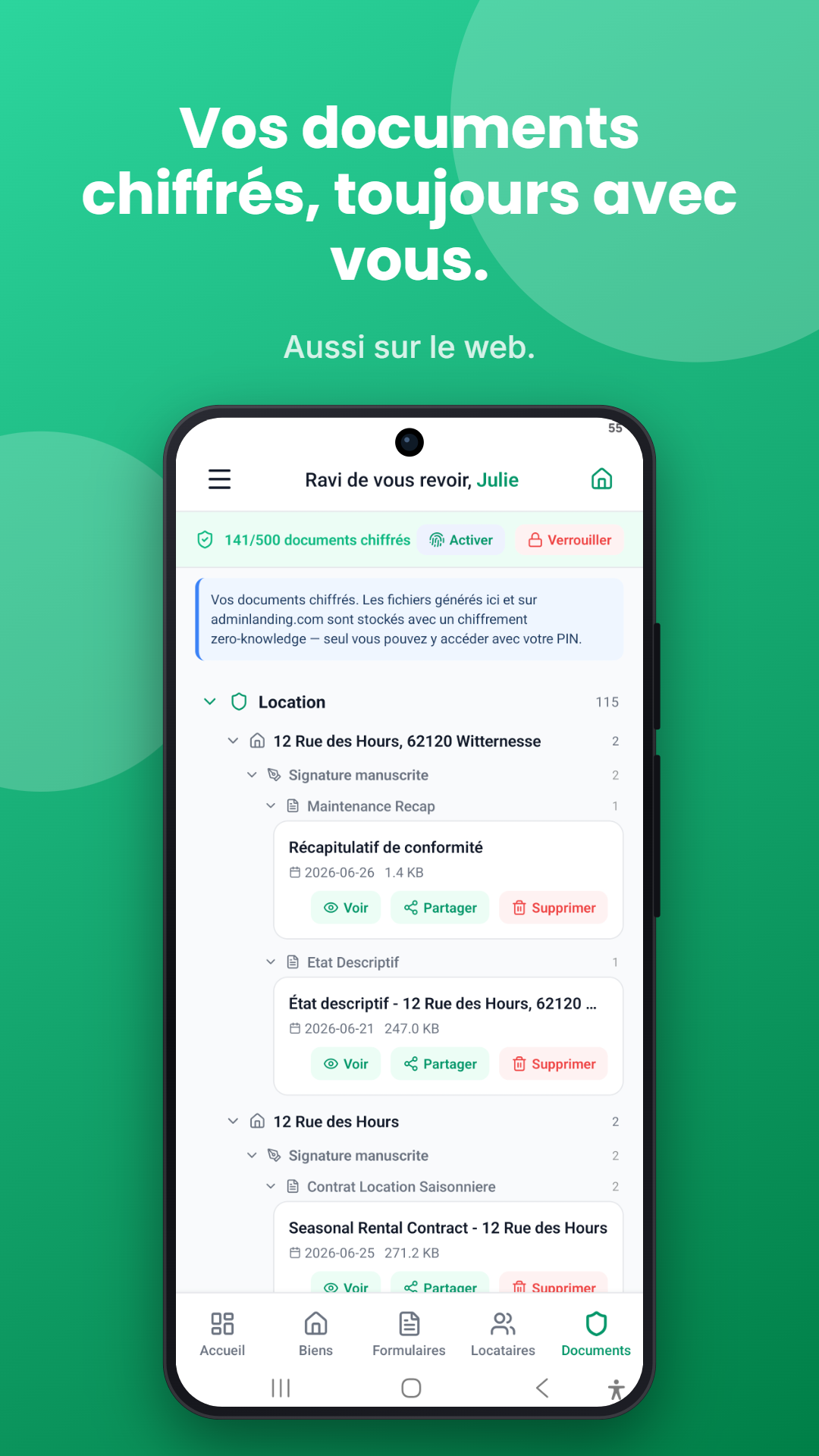Coffre-fort chiffré — aussi sur le web